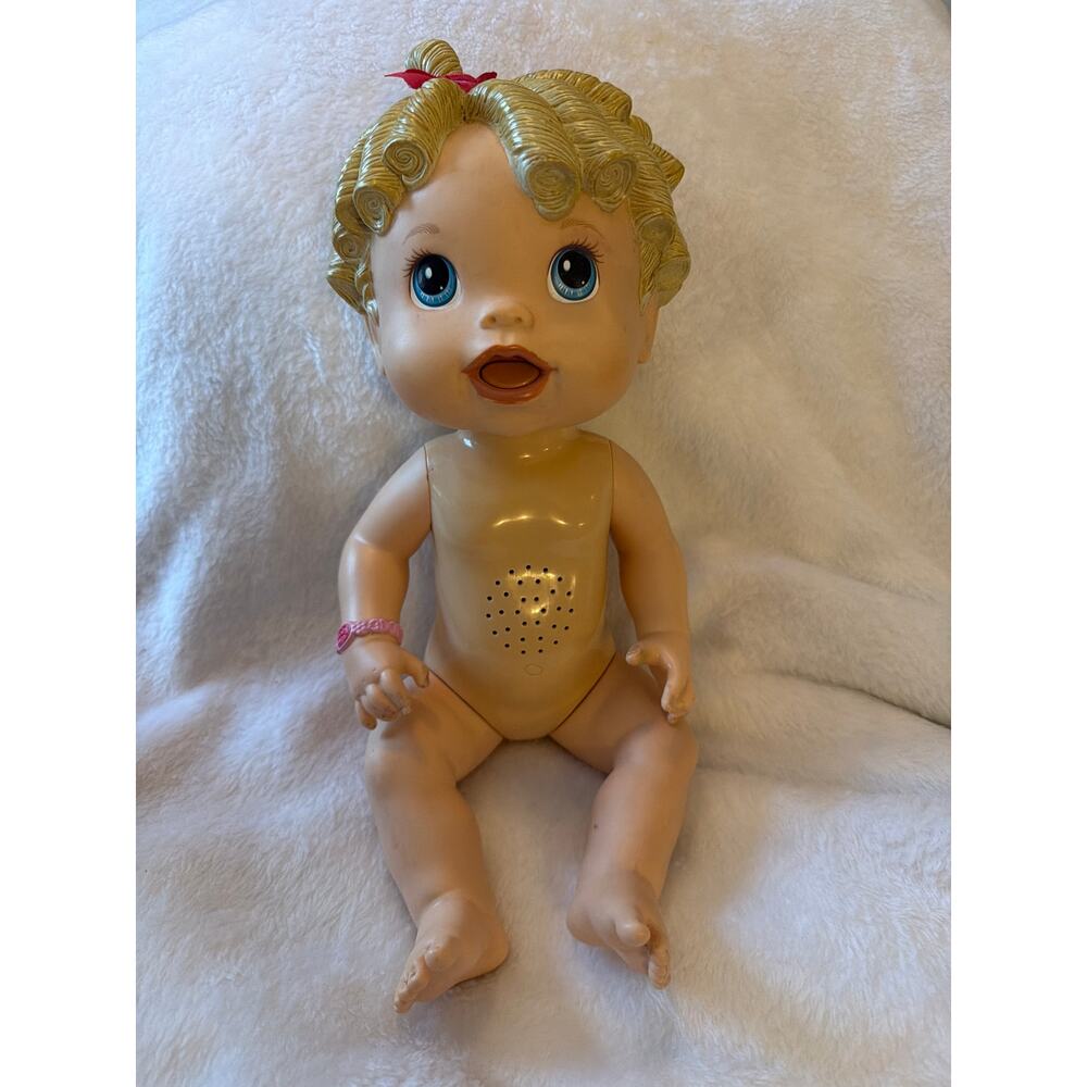 Baby Alive All Gone Girl Doll 2009 Hasbro Blonde Curly Hair Talking Interactive
